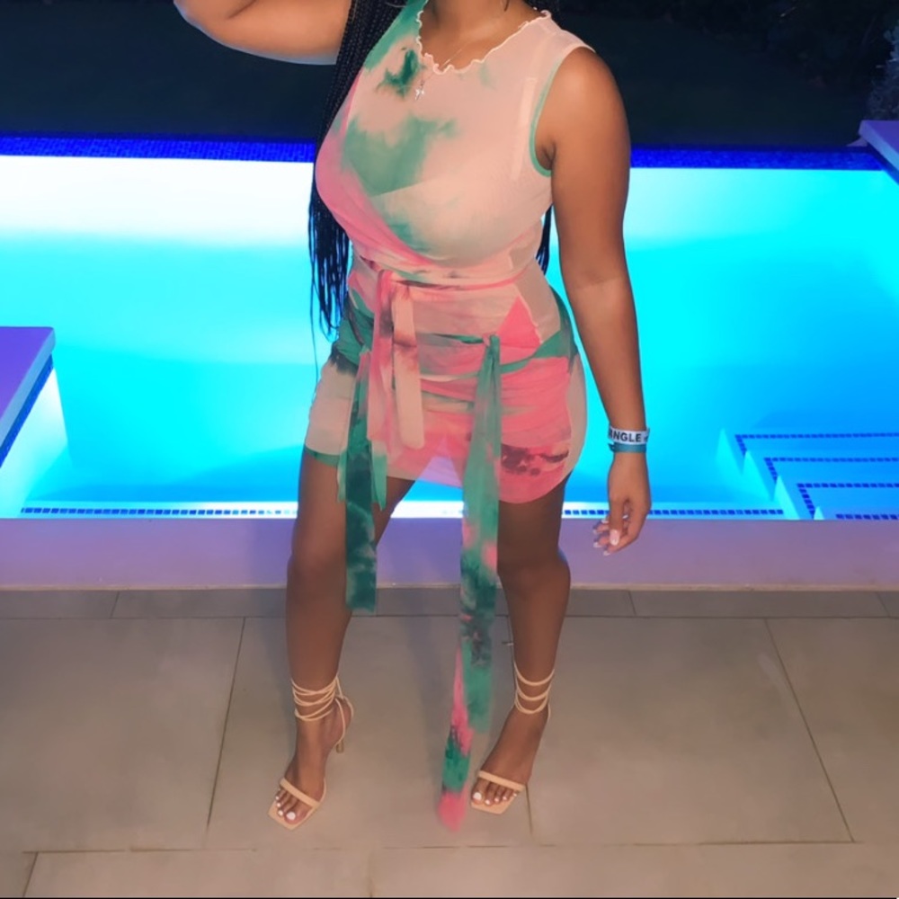 Colorful Mesh Mini Dress 💗